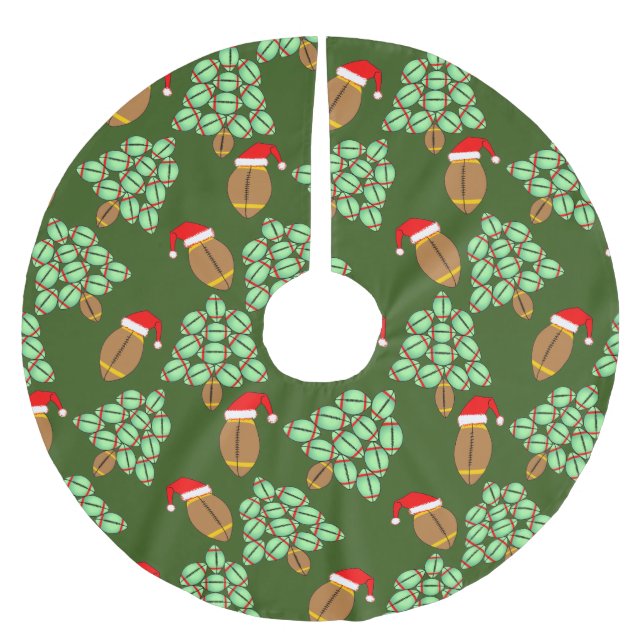 Falda Para El Árbol De Navidad De Poliéster Fútbol navidad (Anverso)
