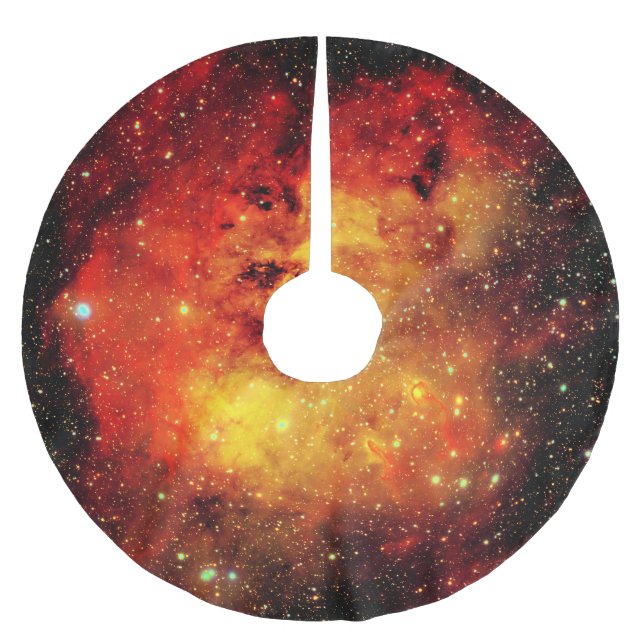 Falda Para El Árbol De Navidad De Poliéster Galaxia caído en el fuego (Anverso)
