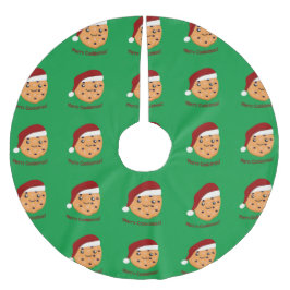 Falda Para El Árbol De Navidad De Poliéster Galleta de los Navidades de Merry Cookiemas