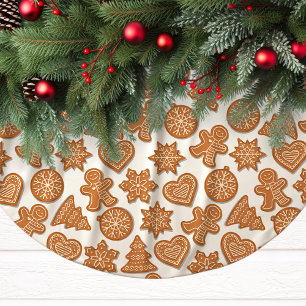 Falda Para El Árbol De Navidad De Poliéster Galletas de Hombre de Jengibre Navideñas Lindas