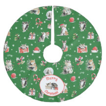 Gatos de Navidad en acuarela caprichosos