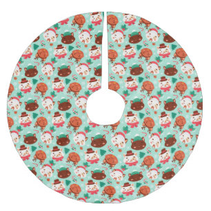 Falda Para El Árbol De Navidad De Poliéster Gatos de Navidades cortos