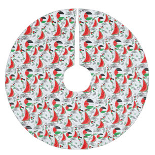 Falda Para El Árbol De Navidad De Poliéster Gaza: Barcos de la Flotilla de Sumuda por la Liber