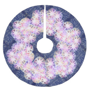 Falda Para El Árbol De Navidad De Poliéster Gemstone de la brújula de lavanda rosada de Irides