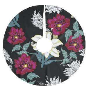 Falda Para El Árbol De Navidad De Poliéster Gentle Tropical: acuarela de verano