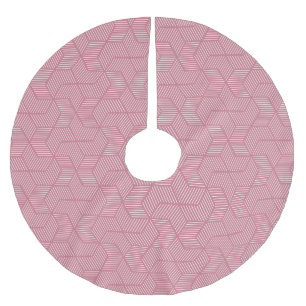 Falda Para El Árbol De Navidad De Poliéster Geometría de línea: textura vintage moderna