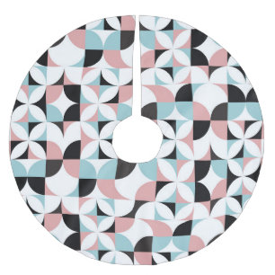Falda Para El Árbol De Navidad De Poliéster Geometría minimalista, arte de estilo escandinavo.