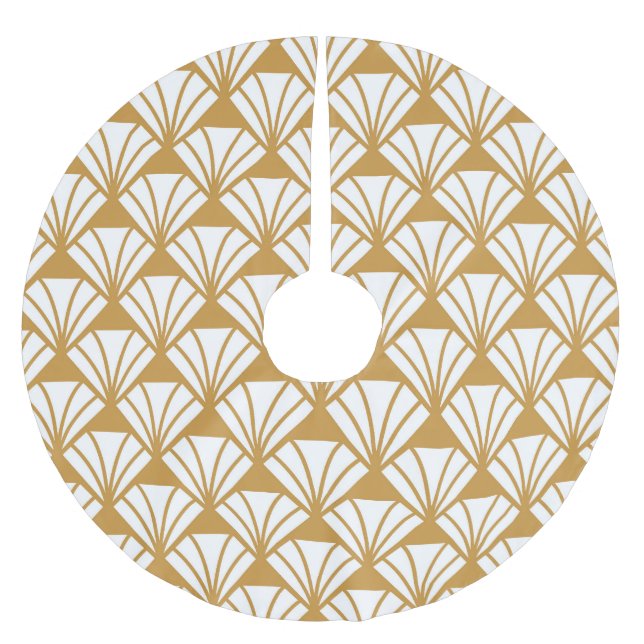 Falda Para El Árbol De Navidad De Poliéster Geométrica clásica: Elegancia Art Deco. (Anverso)