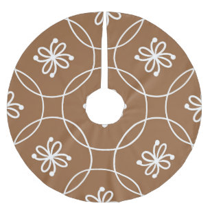 Falda Para El Árbol De Navidad De Poliéster Geométrico floral: patrón de arte vintage.