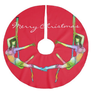 Falda Para El Árbol De Navidad De Poliéster Gimnasio aéreo Thunder_Cove