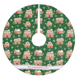 Falda Para El Árbol De Navidad De Poliéster Gingerbread House