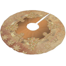 Falda Para El Árbol De Navidad De Poliéster Gingerbread vintage