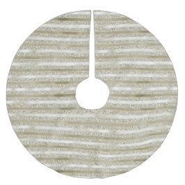 Falda Para El Árbol De Navidad De Poliéster Girly Glitzy Purpurina Glam Gold Stripes