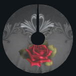 Falda Para El Árbol De Navidad De Poliéster Glamour gótico Rosa Roja Glam Ornamental Negro<br><div class="desc">personalizar con o sin texto</div>