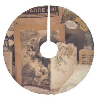 Falda Para El Árbol De Navidad De Poliéster Glamour nostálgica: retratos rusos vintage.