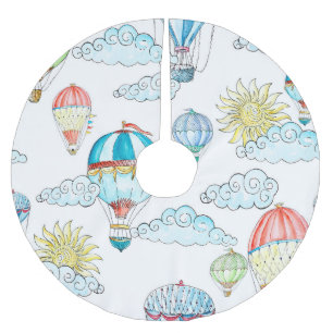 Falda Para El Árbol De Navidad De Poliéster Globos Vintage: Impresionante acuarela Seamless.