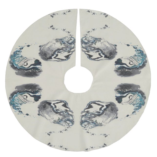 Falda Para El Árbol De Navidad De Poliéster Go With the Flow - Acrylic Pouring (Anverso)