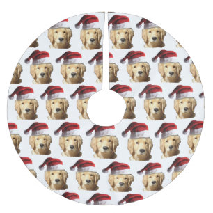 Falda Para El Árbol De Navidad De Poliéster Golden retriever del navidad