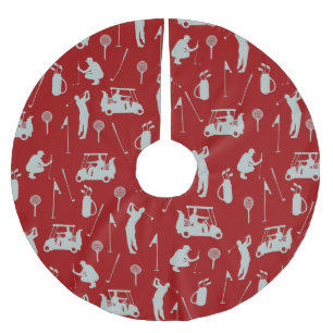 Falda Para El Árbol De Navidad De Poliéster Golf Golfer Golfing Cargo bolsa