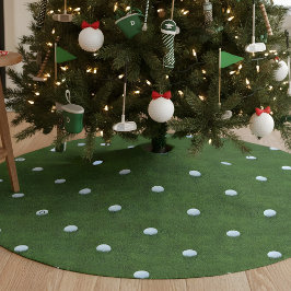 Falda Para El Árbol De Navidad De Poliéster Golf Poniendo el Monograma Verde Falda de árbol de