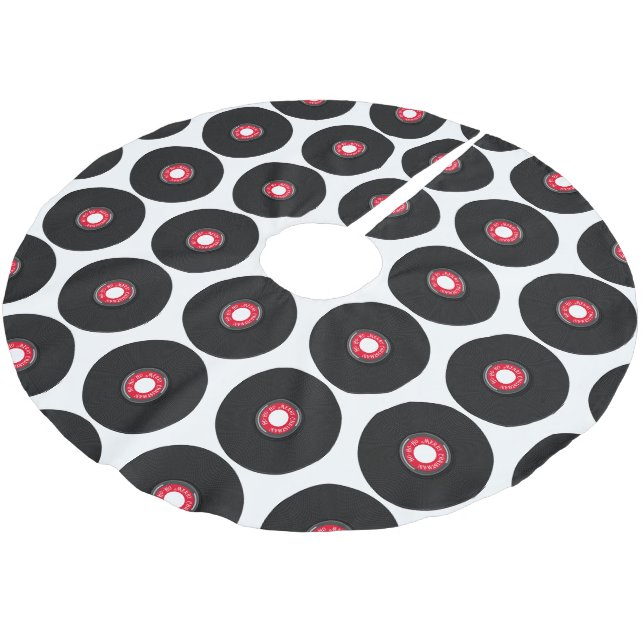 Falda Para El Árbol De Navidad De Poliéster ¡Grabar álbum Ho-Ho-Ho Feliz Navidad! (Angular)