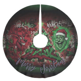 Falda Para El Árbol De Navidad De Poliéster Graffiti Christmas Tree Skirt 44"