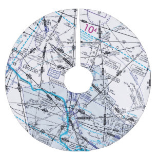 Falda Para El Árbol De Navidad De Poliéster Gráfico de aviación de baja altitud