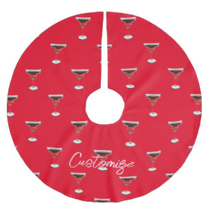 Falda Para El Árbol De Navidad De Poliéster Gran bebida de cóctel Margarita Roja Thunder_Cove
