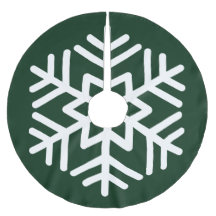 Gran copo de nieve blanco en verde forestal