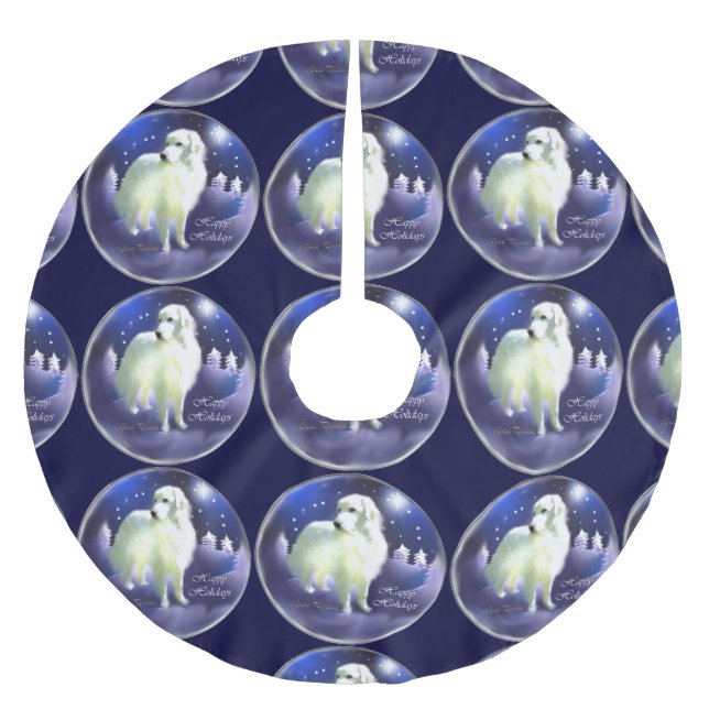 Falda Para El Árbol De Navidad De Poliéster Grandes Navidades de Pirineos (Anverso)