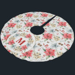 Falda Para El Árbol De Navidad De Poliéster Granja Poinsettia Rustic Winter Foliage Wood<br><div class="desc">De la colección navideña y navideña de Poinsettia: Farmhouse Poinsettia Rustic Winter Foliage Wooden Ship-lap Christmas Tree Skirt, personaliza fácilmente el texto para esta bonita plantilla de bolsitas navideñas. En 4 opciones de colores diferentes, esta opción tiene un color de fondo blanco, una bonita poinsettia acuática y un fondo verde....</div>