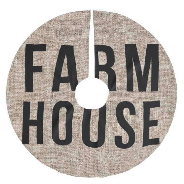 Falda Para El Árbol De Navidad De Poliéster Grifo Rústico de la Leche Negra (Anverso)