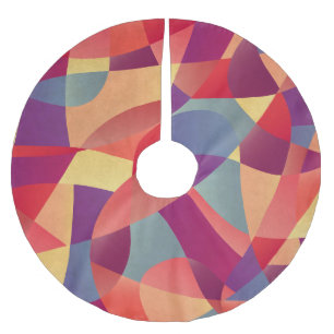 Falda Para El Árbol De Navidad De Poliéster Grunge colorido: fondo de triángulos geométricos