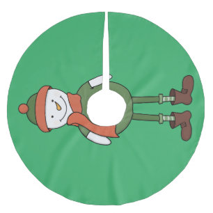Falda Para El Árbol De Navidad De Poliéster Guay Snowman