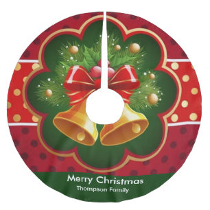 Falda Para El Árbol De Navidad De Poliéster Guirnalda del navidad y falda del árbol de Bell