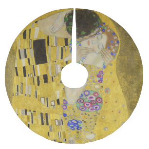 Falda Para El Árbol De Navidad De Poliéster Gustav Klimt - El beso
