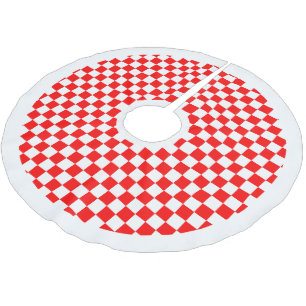 Falda Para El Árbol De Navidad De Poliéster Hágalo usted mismo en cualquier color/ Cuadro blan