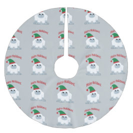 Falda Para El Árbol De Navidad De Poliéster ¡Hairy Holidays! Navidades Yeti