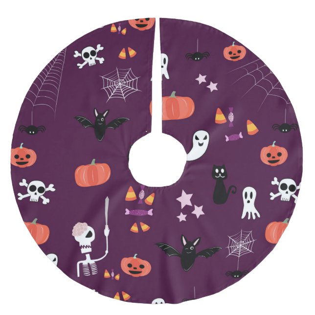 Falda Para El Árbol De Navidad De Poliéster Halloween (Anverso)