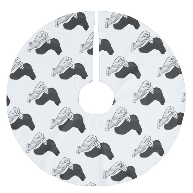 Falda Para El Árbol De Navidad De Poliéster Hand Silhouette Camel (Anverso)