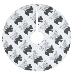 Falda Para El Árbol De Navidad De Poliéster Hand Silhouette Rabbit