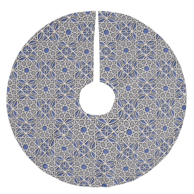 Falda Para El Árbol De Navidad De Poliéster Hermosa geométrica (Anverso)