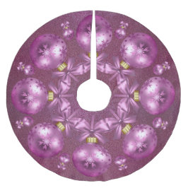 Falda Para El Árbol De Navidad De Poliéster Hermoso Purpurina de Ornamentos Rosa