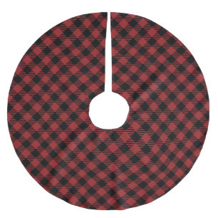 Falda Para El Árbol De Navidad De Poliéster Hermosos Navidades Red Buffalo Plaid