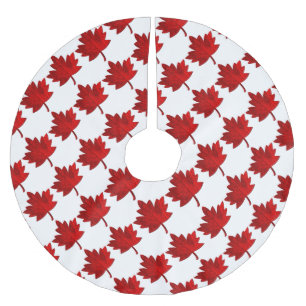 Falda Para El Árbol De Navidad De Poliéster Hoja de arce de Canadá por Shirley Taylor