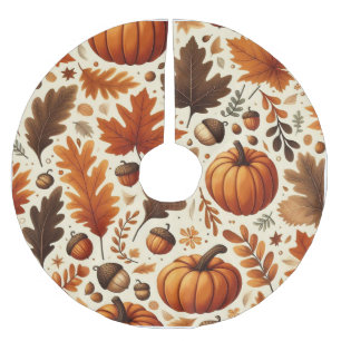 Falda Para El Árbol De Navidad De Poliéster hojas/calabazas/bellotas clásicas Otoño