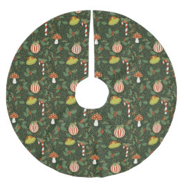 Falda Para El Árbol De Navidad De Poliéster Holiday ornaments Dark Green Tree Skirt