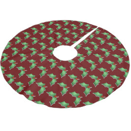 Falda Para El Árbol De Navidad De Poliéster Holly Christmas Tree Skirt