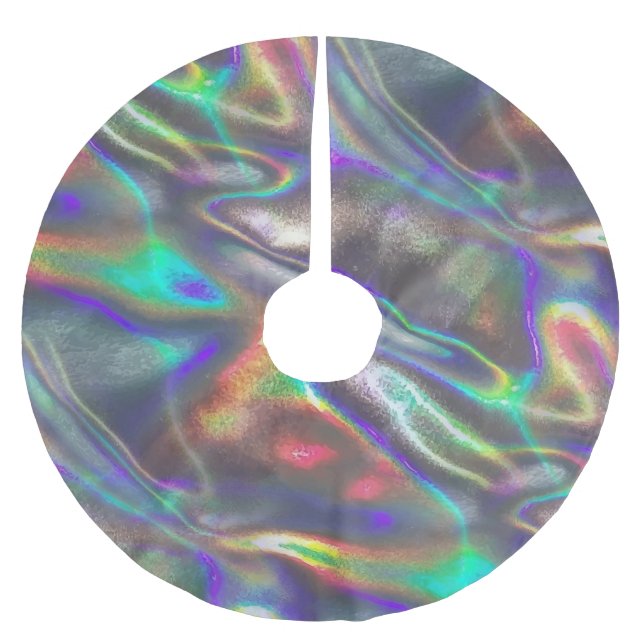 Falda Para El Árbol De Navidad De Poliéster holográfico (Anverso)