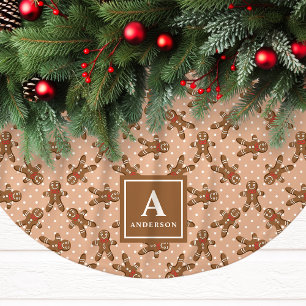 Falda Para El Árbol De Navidad De Poliéster Hombre de Jengibre Marrón Monograma Navidad